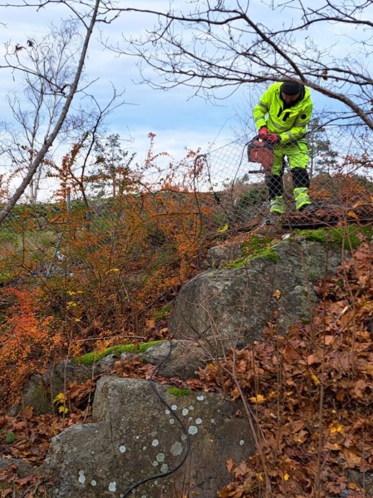 Staketmontering på berg